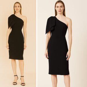 NWT Dress the Population Tiffany One-Shoulder Sheath Dress Black